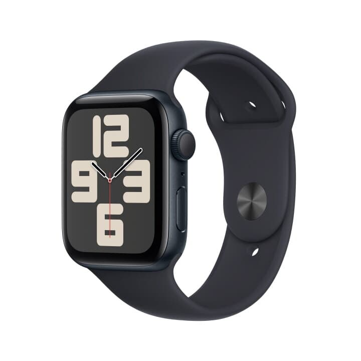 애플워치 SE GPS 44mm 미드나이트 알루미늄 케이스, 미드나이트 스포츠밴드 - M/L (MRE93KH/A)