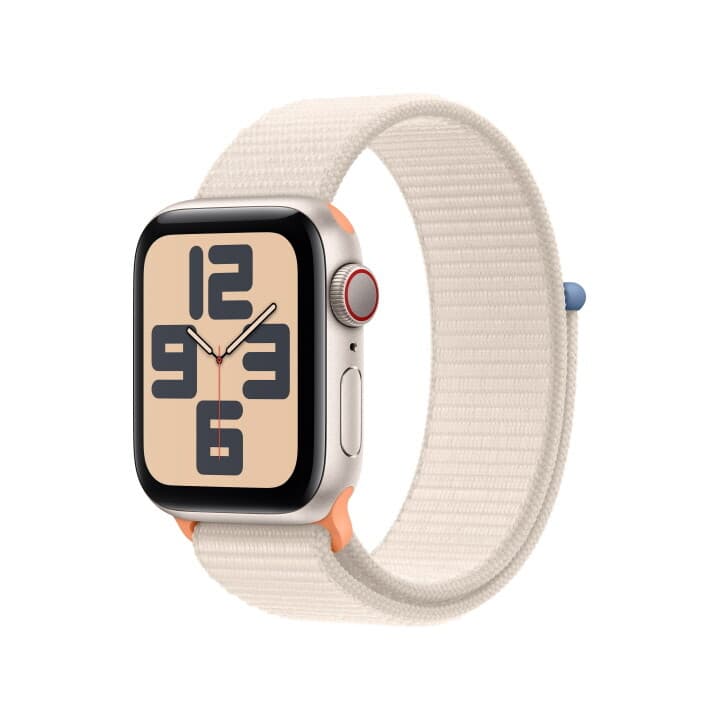 애플워치 SE GPS+Cellular 40mm 스타라이트 알루미늄 케이스, 스타라이트 스포츠루프 (MRG43KH/A)