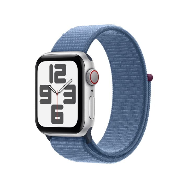 애플워치 SE GPS+Cellular 40mm 실버 알루미늄 케이스, 윈터블루 스포츠루프 (MRGQ3KH/A)