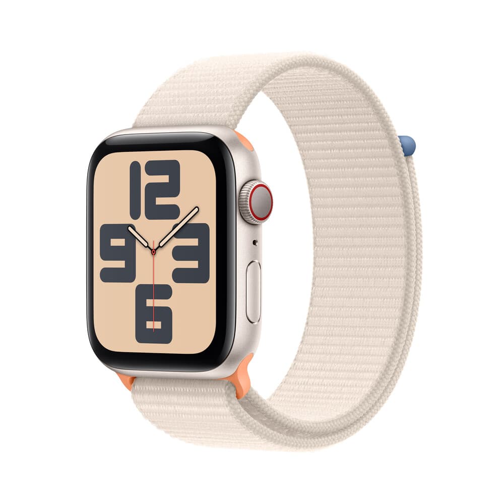 애플워치 SE GPS+Cellular 44mm 스타라이트 알루미늄 케이스, 스타라이트 스포츠루프 (MRH23KH/A)
