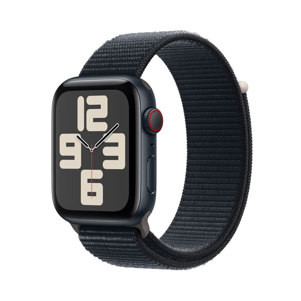 애플워치 SE GPS+Cellular 44mm 미드나이트 알루미늄 케이스, 미드나이트 스포츠루프 (MRHC3KH/A)
