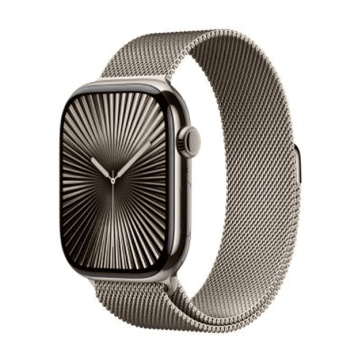 애플워치 10 셀룰러 46mm 내추럴 티타늄 케이스, 내추럴 밀레니즈 루프 - S/M (MC7Q4KH/A)