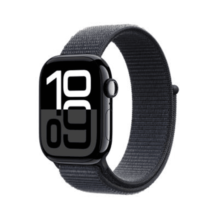 애플워치 10 GPS 46mm 제트 블랙 알루미늄 케이스, 잉크 스포츠 루프 (MWWR3KH/A)