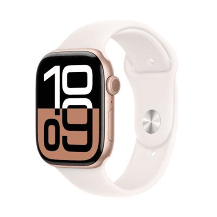 애플워치 10 GPS 46mm 로즈 골드 알루미늄, 라이트 블러시 스포츠 밴드 - M/L (MWWU3KH/A)