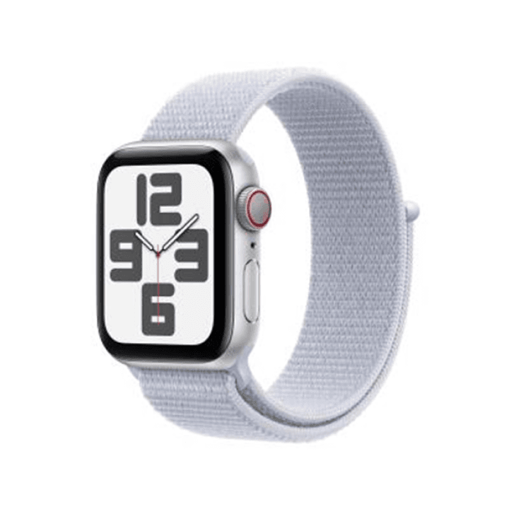 애플워치 SE 2024년형 셀룰러 40mm 스타라이트 알루미늄, 블루 클라우드 스포츠 루프 (MXGE3KH/A)