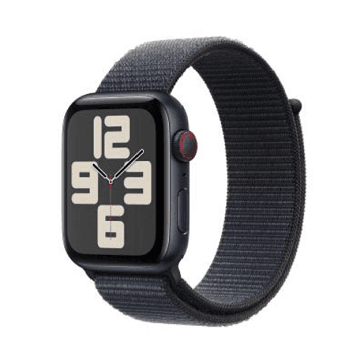 애플워치 SE 2024년형 셀룰러 44mm 미드나이트 알루미늄, 잉크 스포츠 루프 (MXGN3KH/A)