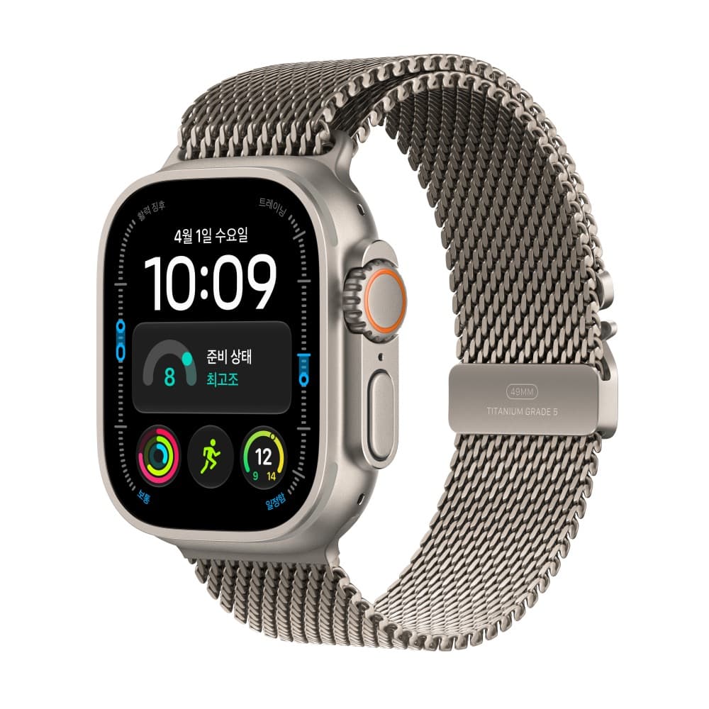 애플워치 울트라 4 2026년형 49mm 내추럴 티타늄, 밀레니즈 루프 (M) (MJA94KH/A)