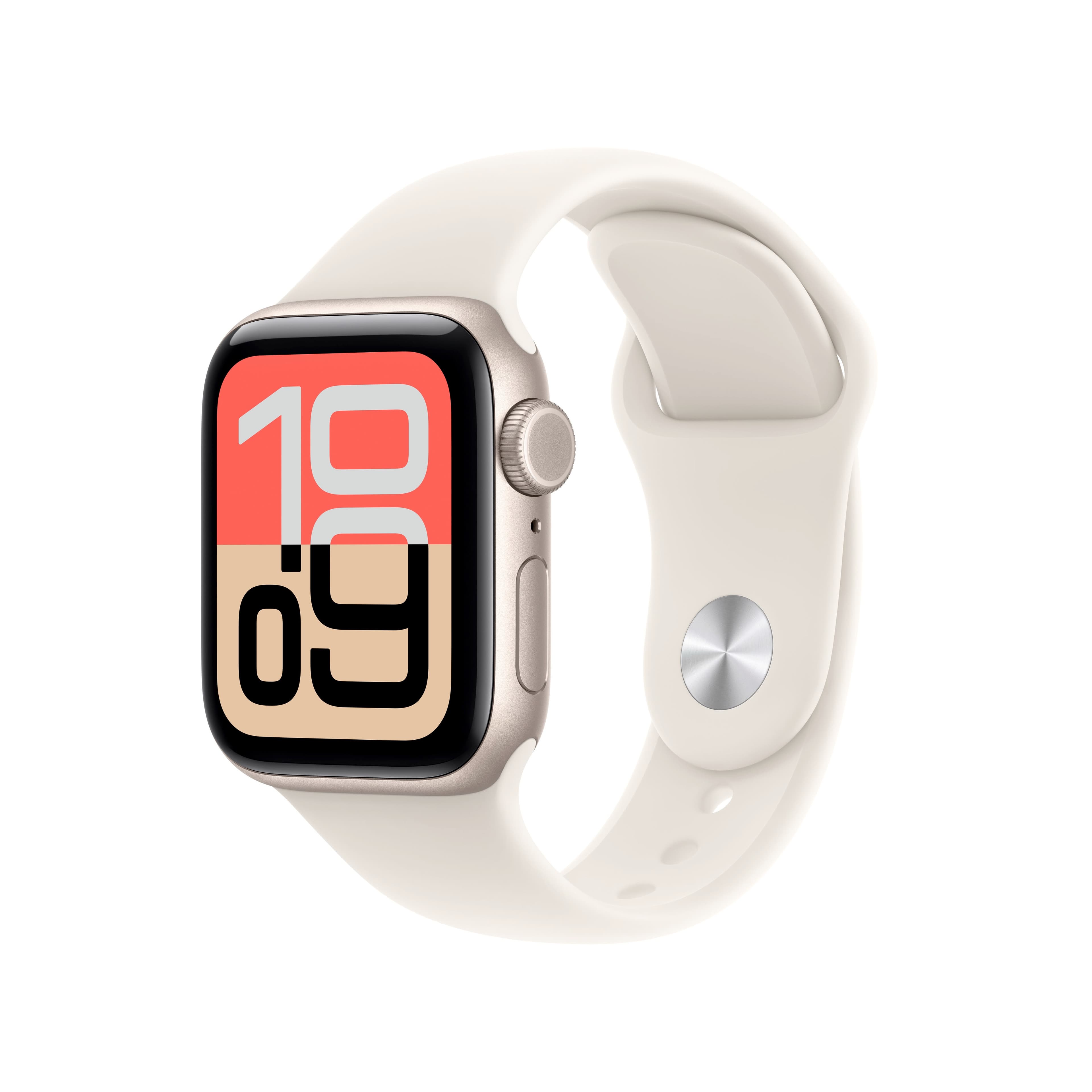 애플워치 SE 3 셀룰러 40mm 스타라이트 알루미늄, 스타라이트 스포츠 밴드 (M/L) (MEP74KH/A)
