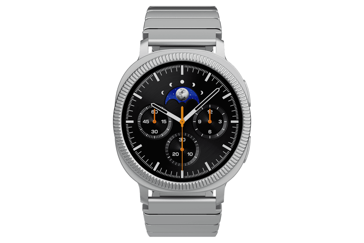 갤럭시 워치8 시리즈 메탈 밴드 with 베젤링 스티커L (44mm, 실버) (MD-W8MS44)