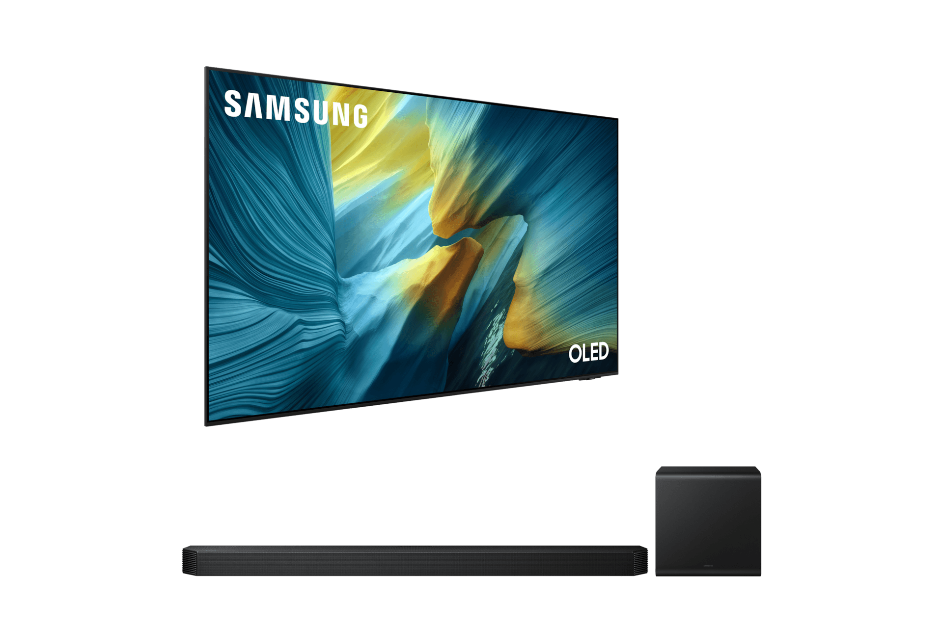 2025 OLED SF95 (195cm) 풀 모션 슬림핏 벽걸이형+5.1.2ch 사운드바 Q800F (KQ77SF95-W18)