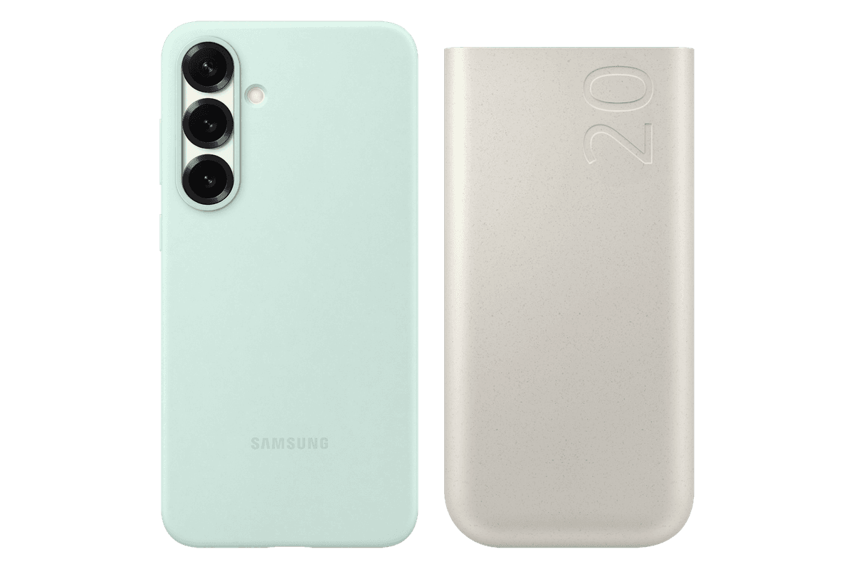 갤럭시 S25+ 실리콘 케이스 (민트) + PD 배터리팩 20,000mAh (45W) (EF-PS936CMEMKR)
