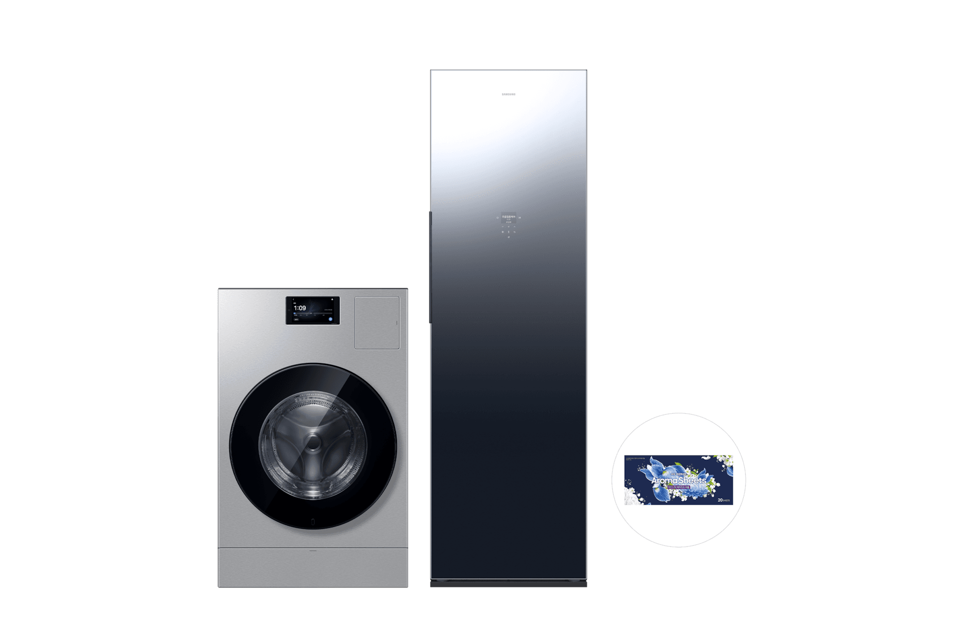 Bespoke AI 콤보 25/20kg (177.8mm LCD)+Bespoke AI 에어드레서 대용량 5~9벌+아로마시트 (WD90H25AHTF90C)