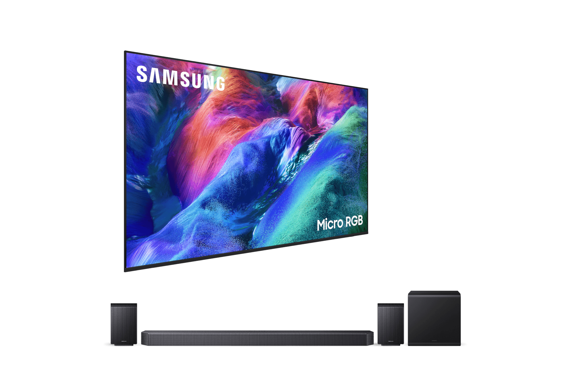 2026 Micro RGB RH9G (189cm) 풀 모션 슬림핏 벽걸이형+9.1.4ch 사운드바 Q930H (KMR75RH9G-93W)