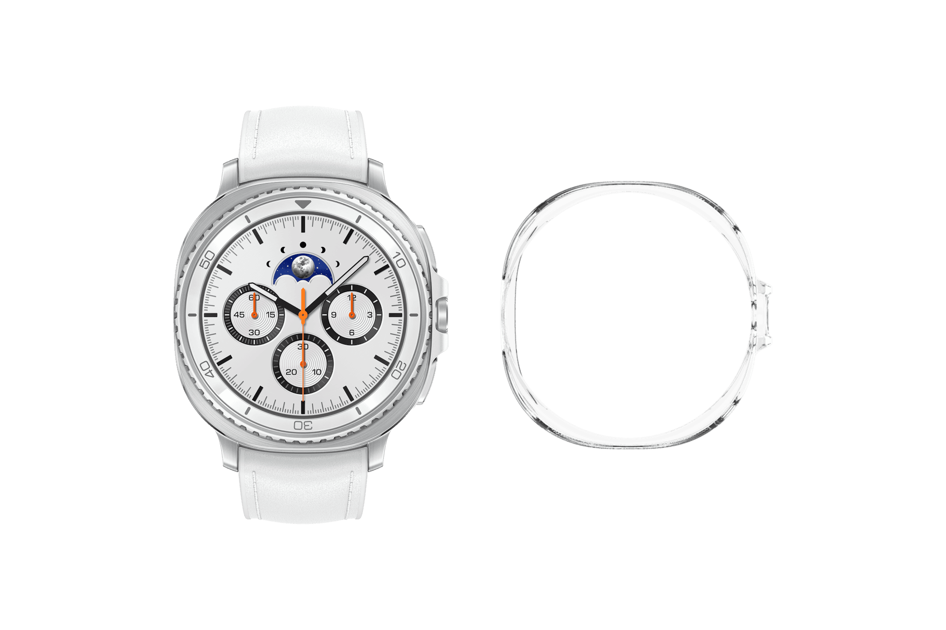갤럭시 워치8 클래식 (블루투스, 46mm) + 클리어 케이스 (SM-L500NZWACB2)