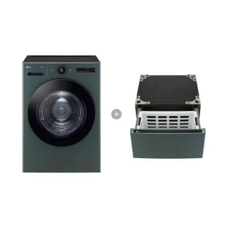 LG 트롬 오브제컬렉션 건조기+키높이 수납함 20kg 네이처 그린 (RD20GNGF)