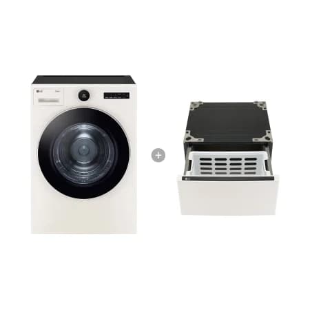 LG 트롬 오브제컬렉션 건조기+키높이 수납함 20kg 네이처 베이지 (RD20ENEF)