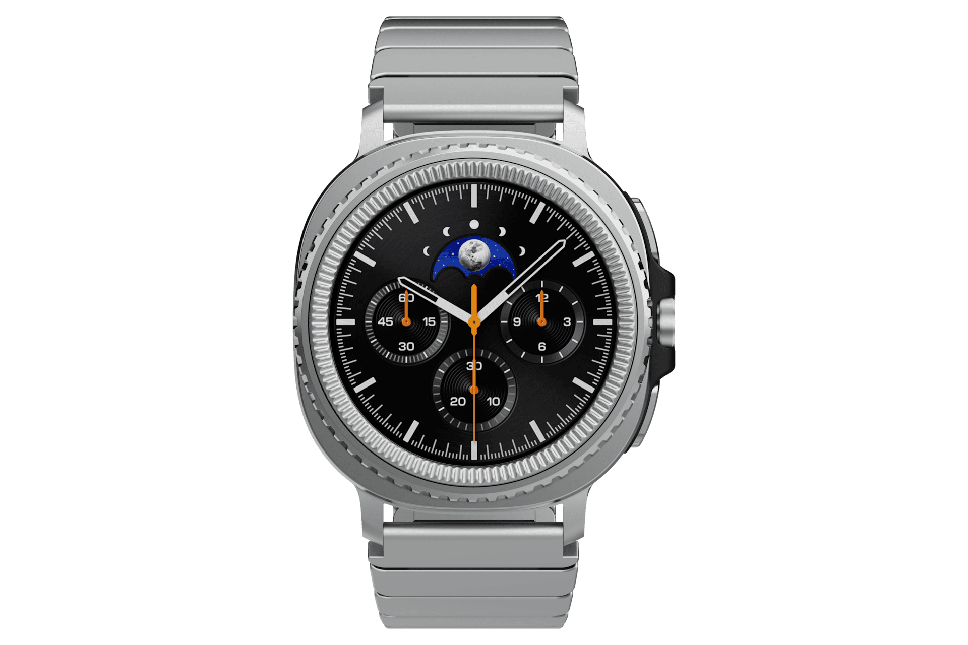 갤럭시 워치8 시리즈 메탈 밴드 with 베젤링 스티커 클래식 (46mm, 실버) (MD-W8MS46)