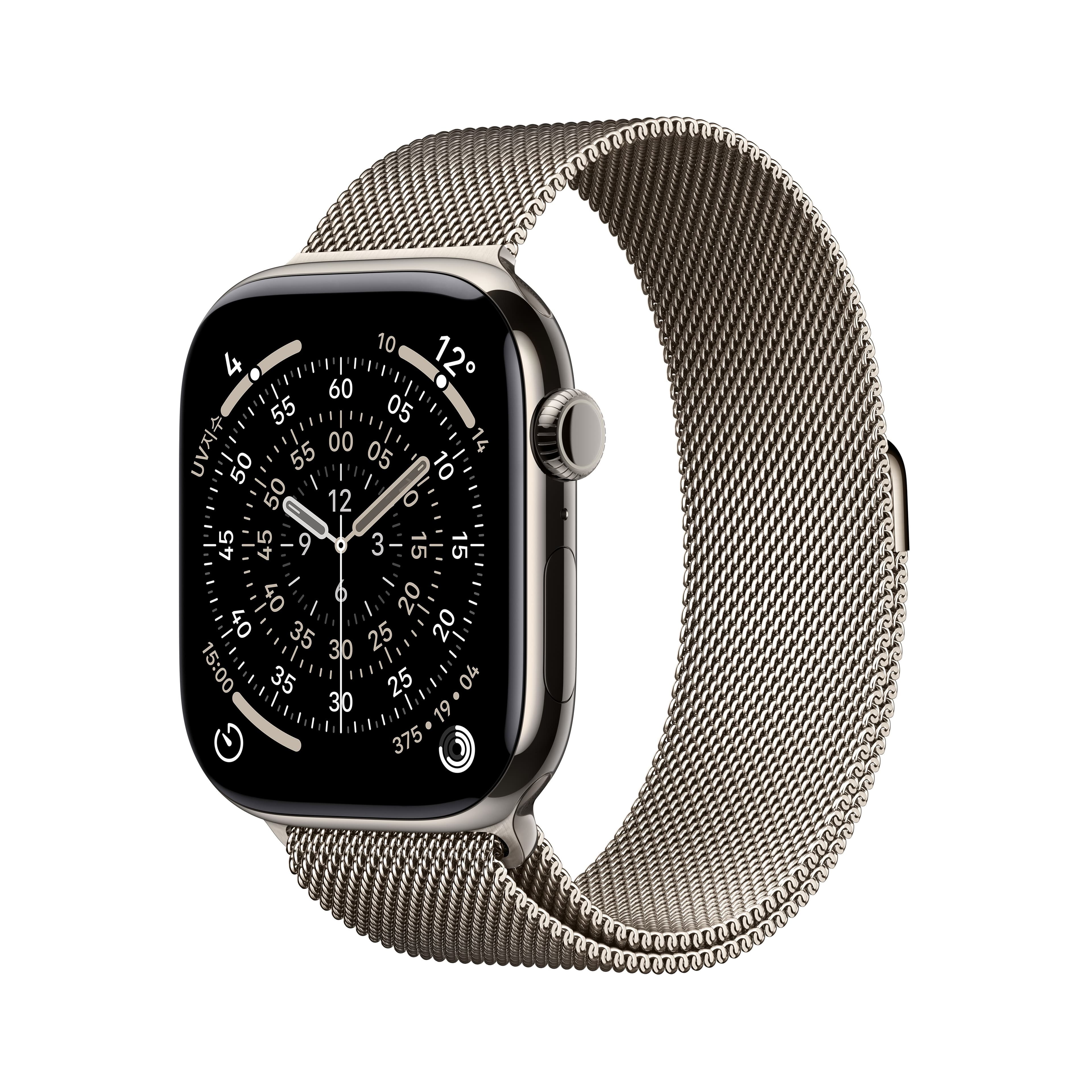 애플워치 11 셀룰러 46mm 내추럴 티타늄, 내추럴 밀레니즈 루프 (M/L) (MFD04KH/A)