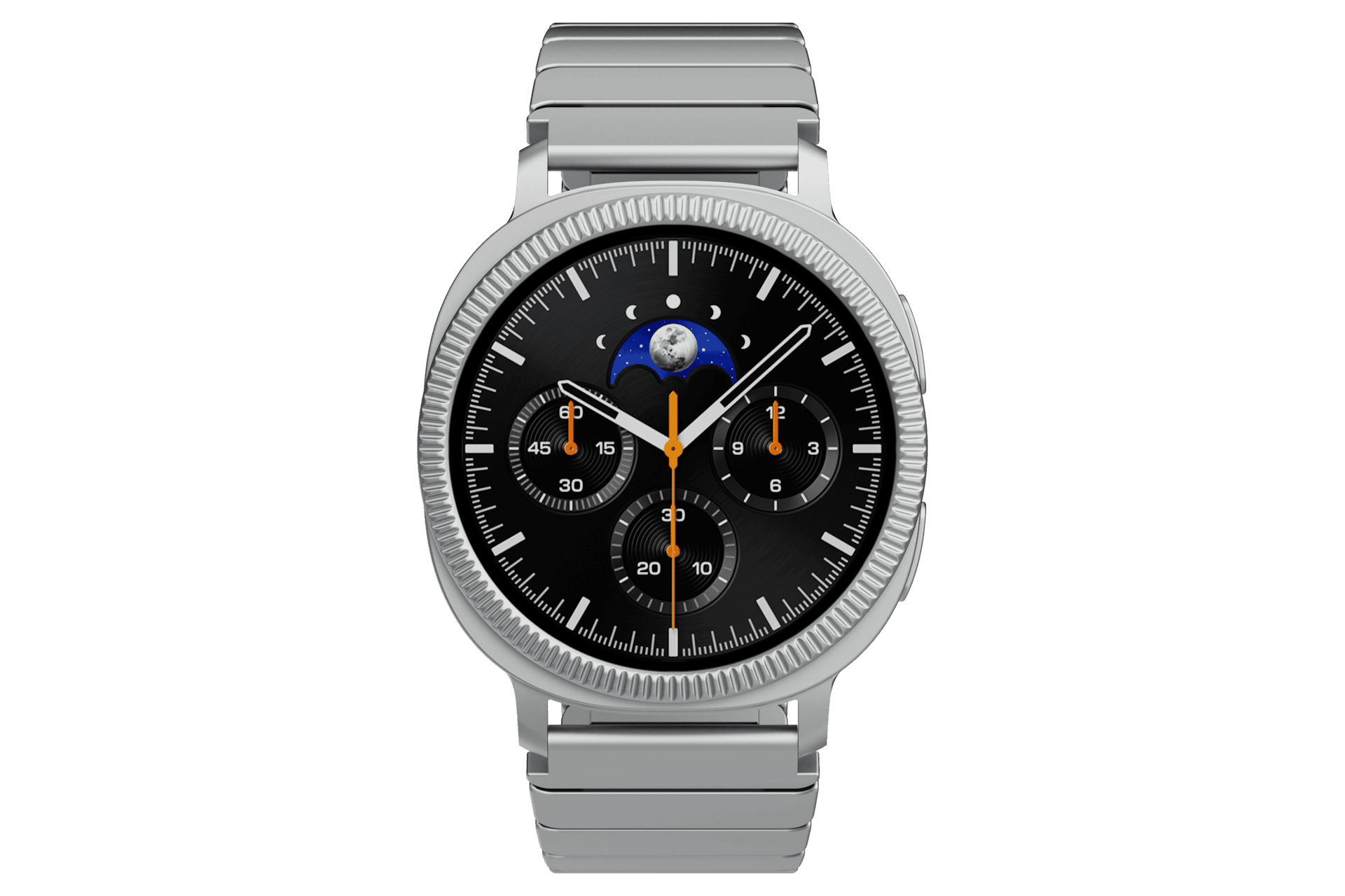 갤럭시 워치8 시리즈 메탈 밴드 with 베젤링 스티커L (44mm, 실버) (MD-W8MS44)