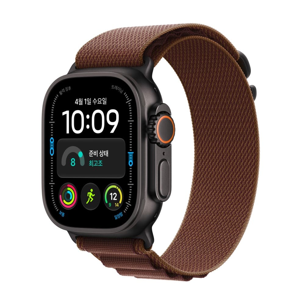 애플워치 울트라 4 2026년형 49mm 블랙 티타늄, 버건디 알파인 루프 (L) (MJC24KH/A)