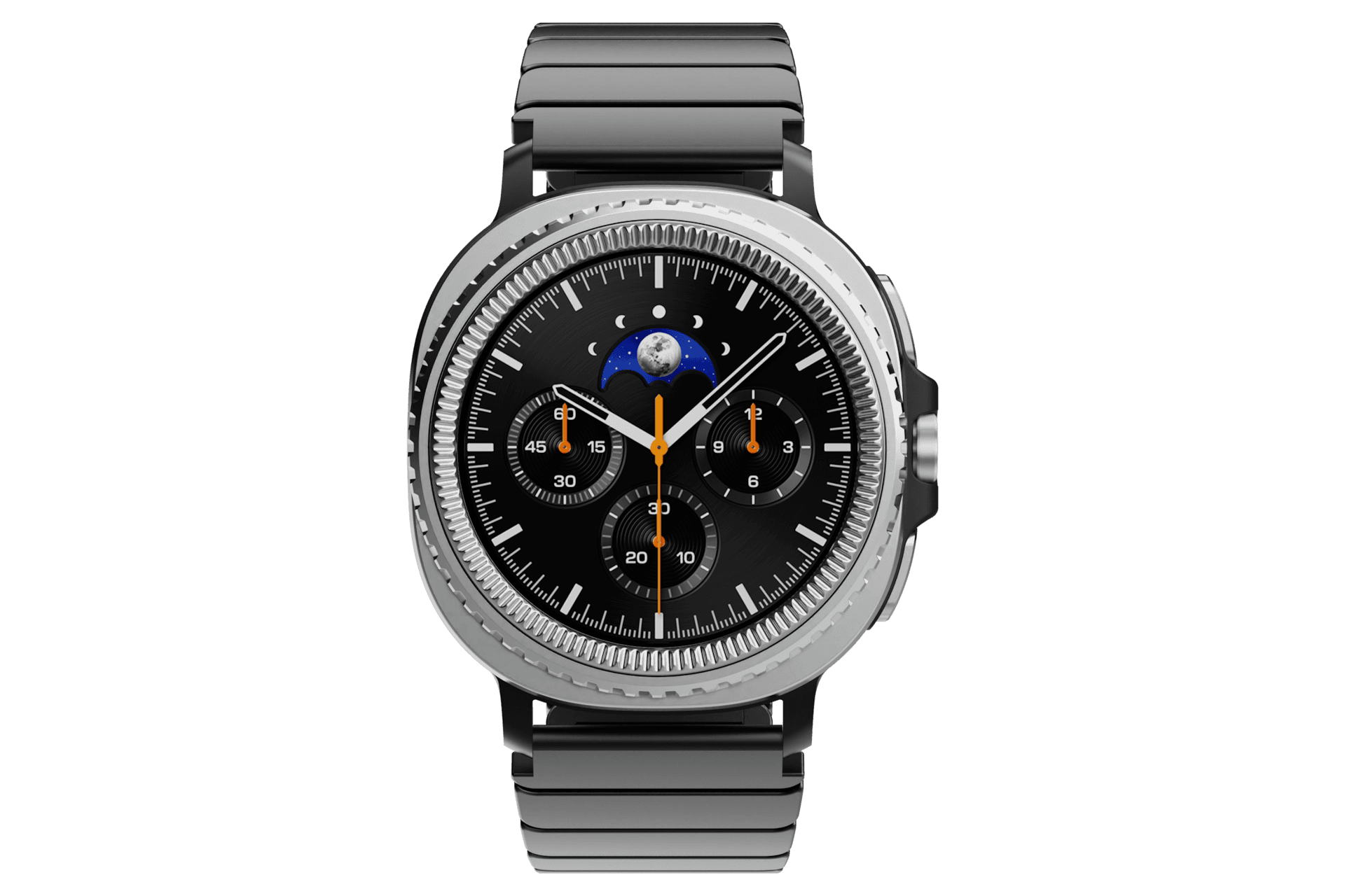갤럭시 워치8 시리즈 메탈 밴드 with 베젤링 스티커 클래식 (46mm, 블랙) (MD-W8MB46)