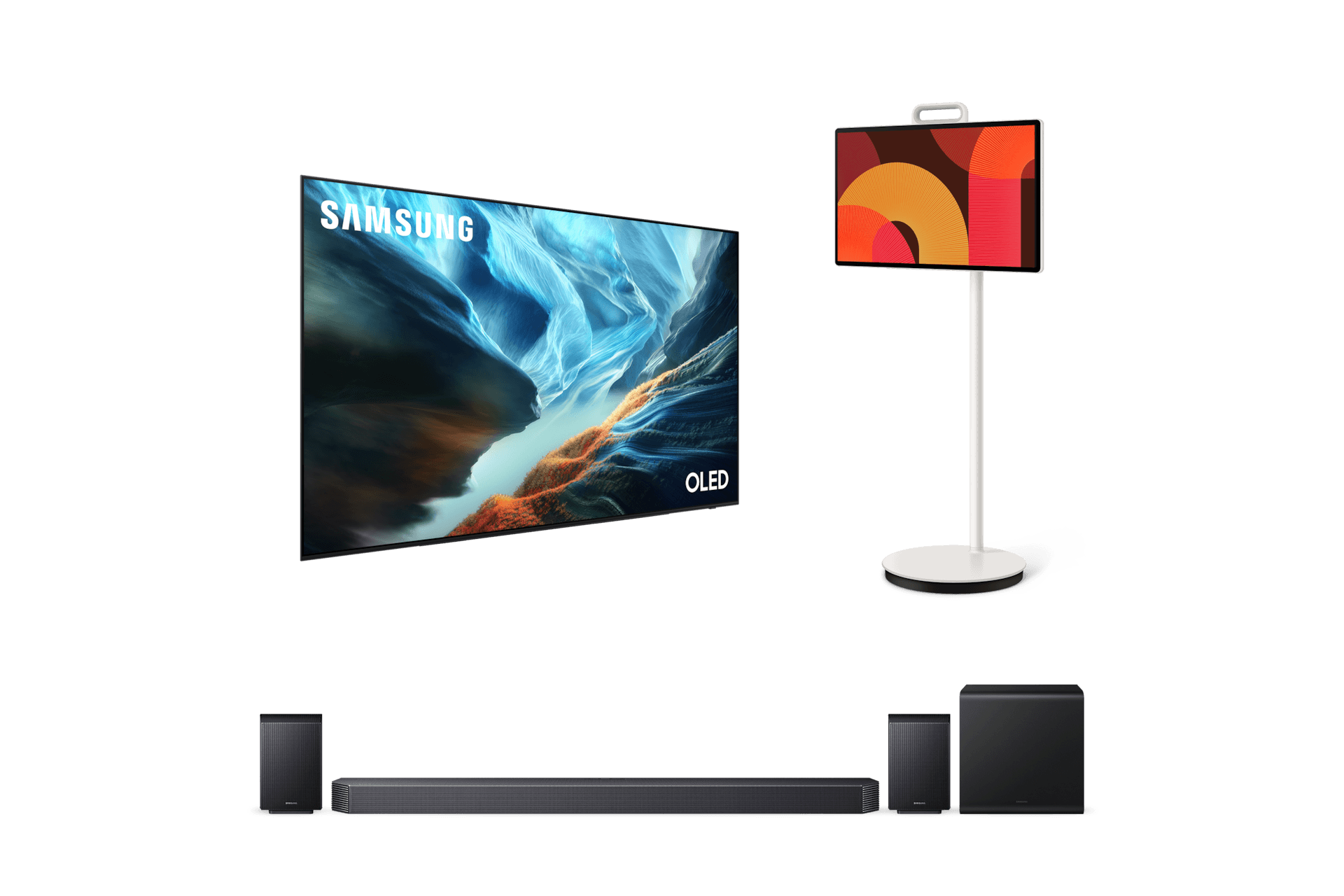 2026 OLED SH93 (195cm) 풀 모션 슬림핏 벽걸이형+2025 The Movingstyle+9.1.4ch 사운드바 Q930H (KQ77SH93-93L7W)
