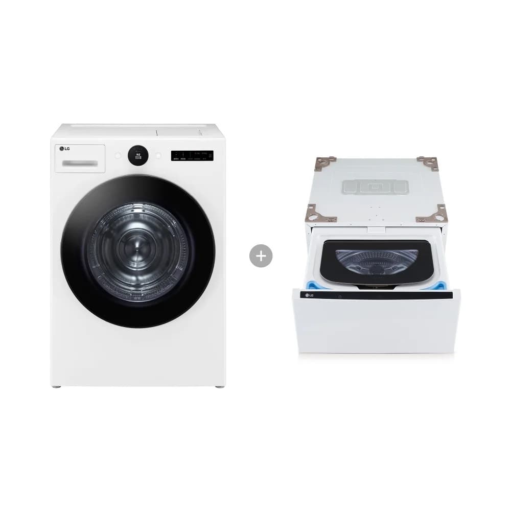 LG 트롬 오브제컬렉션 건조기+미니워시 21kg/4kg 릴리 화이트 (RD21WSX)