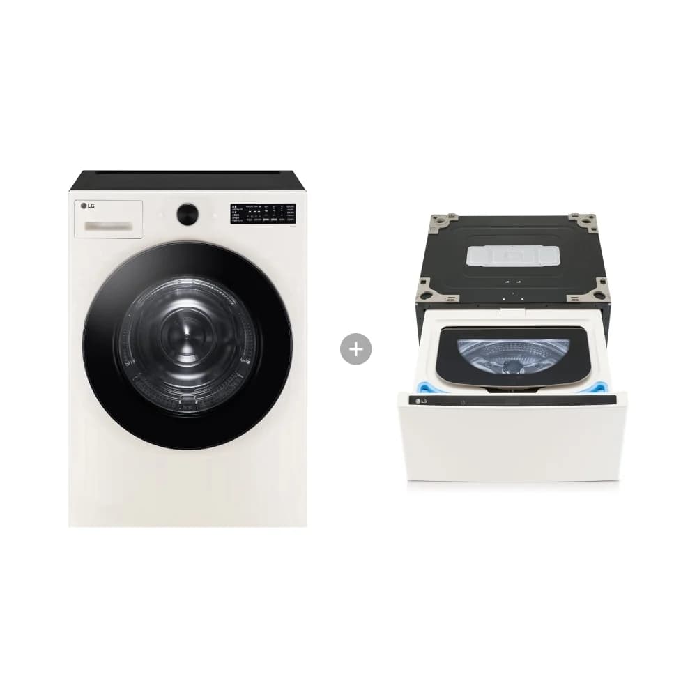 LG 트롬 오브제컬렉션 건조기+미니워시 19kg/4kg 네이처 베이지 (RG19ENX)