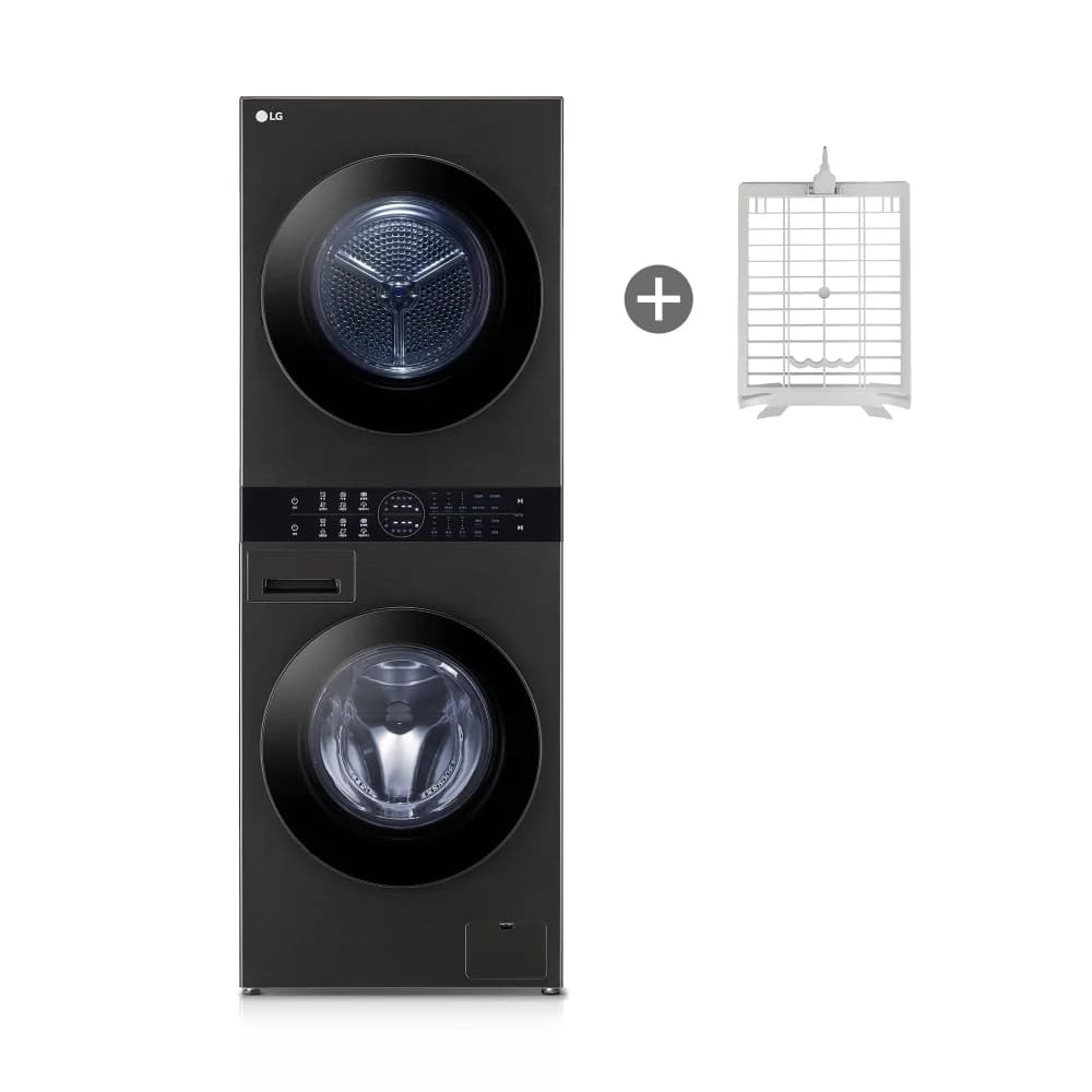 LG 트롬 오브제컬렉션 워시타워 컴팩트 13/10kg 플래티늄 블랙/플래티늄 블랙 (W10BHN)