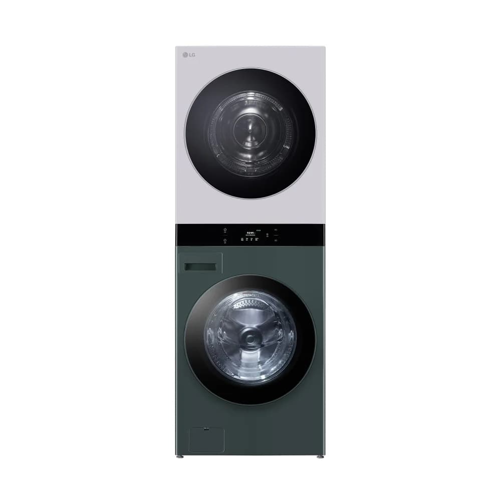 LG 트롬 오브제컬렉션 워시타워 25/22kg 네이처 크림 그레이/네이처 그린 (WL22GMZU)